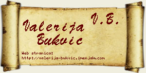 Valerija Bukvić vizit kartica